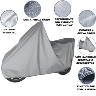 Capa Pra Moto Forrada 100% Impermeável UV-BLOCK Motocicleta Protege Sol Chuva Poeira