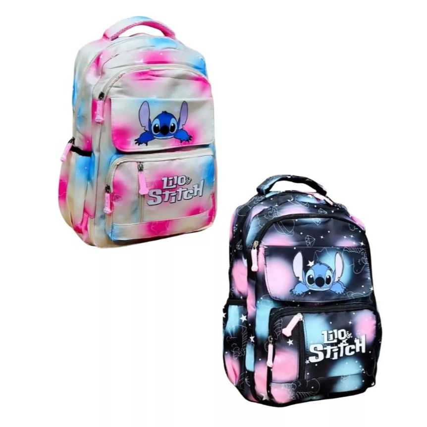 mochila nylon stich reforçada escola facultade femenina crianza e juvenil