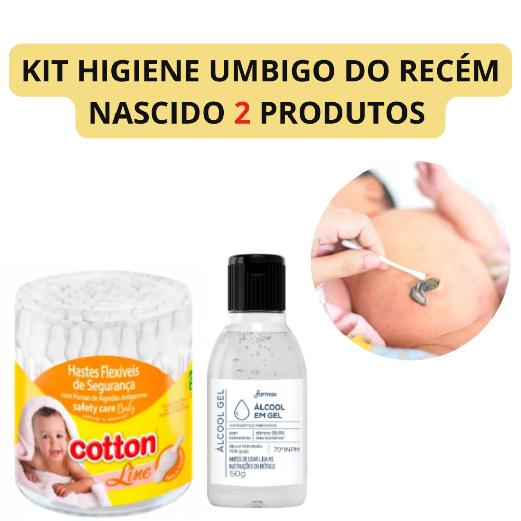 Kit Higiene Do Coto Umbilical Do Bebê 2 Itens