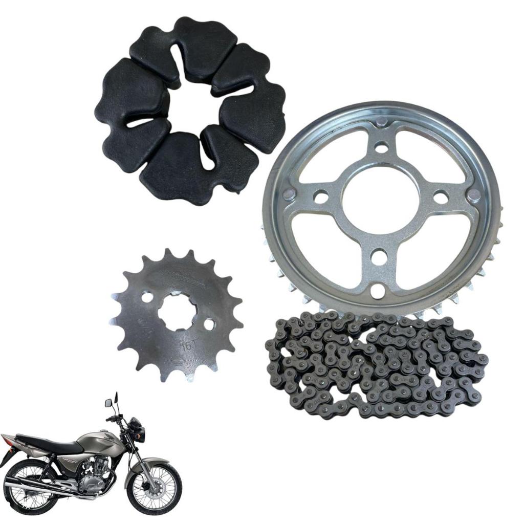 Kit Relação C/Coxim Cg Titan 150/160 Todas Sport Mix Fan Start Cargo Aço 1045