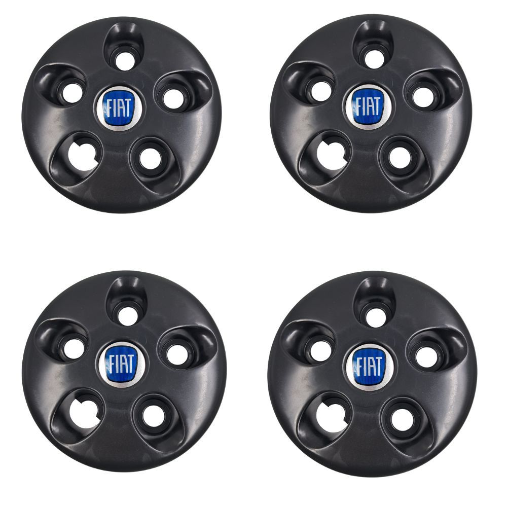 4x Calotas Fiat Ducato Centro Roda Aro 16 Emblema Azul