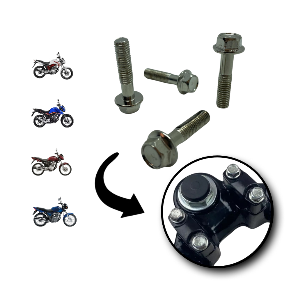 Kit 4 Parafusos Mesa Guidão CG Fan Titan Start 125 150 160