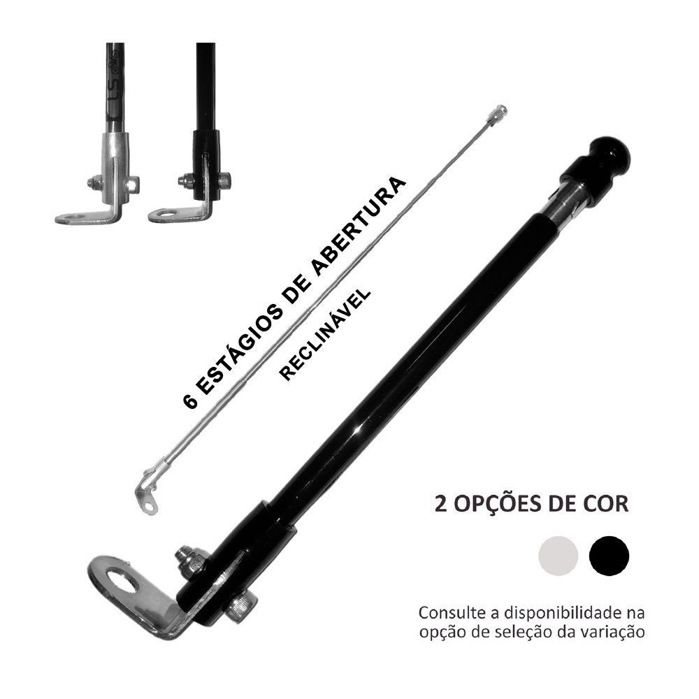 Antena Corta Pipa Moto Kasinski Comet 150 6 Estágios Reclinável Retrovisor