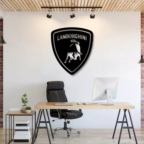 QUADRO EMBLEMA LAMBORGHINI EM ACM - DIVERSOS TAMANHOS