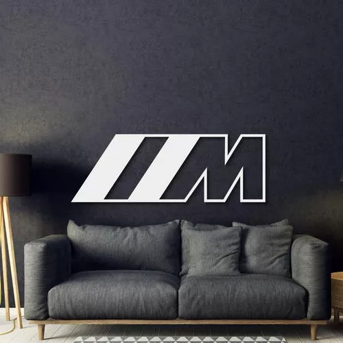 QUADRO EMBLEMA DECORAÇÃO CASA QUARTO SALA LOGOTIPO SERIE M BMW EM ACM - DIVERSOS TAMANHOS