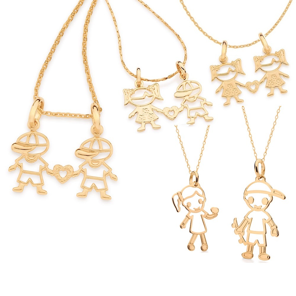 Colar Rommanel Filhos, Meninos , Meninas, Menino e Menina em Oferta na Shopee