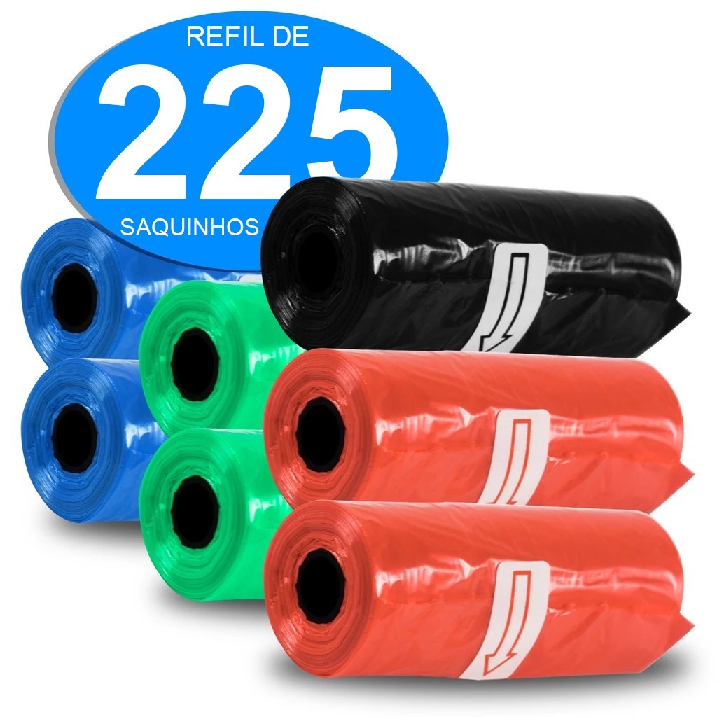Refil Cata Caca Pet Saco Higiênico 15 unidades (225 saquinhos) em Oferta na Shopee