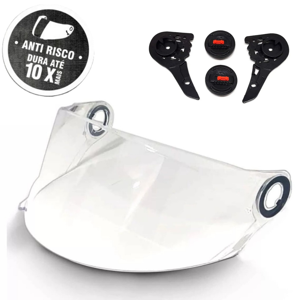 TSF | Viseira antirisco Cristal capacete LS2 FF358, FF396 + Reparo fixador lateral completo