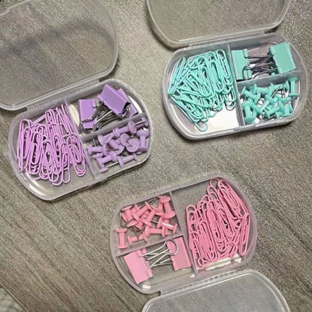 Escritório Clips Alfinete Prendedor Tons Pasteis Kit Office Papelaria Candy Fofa Clip Magnético