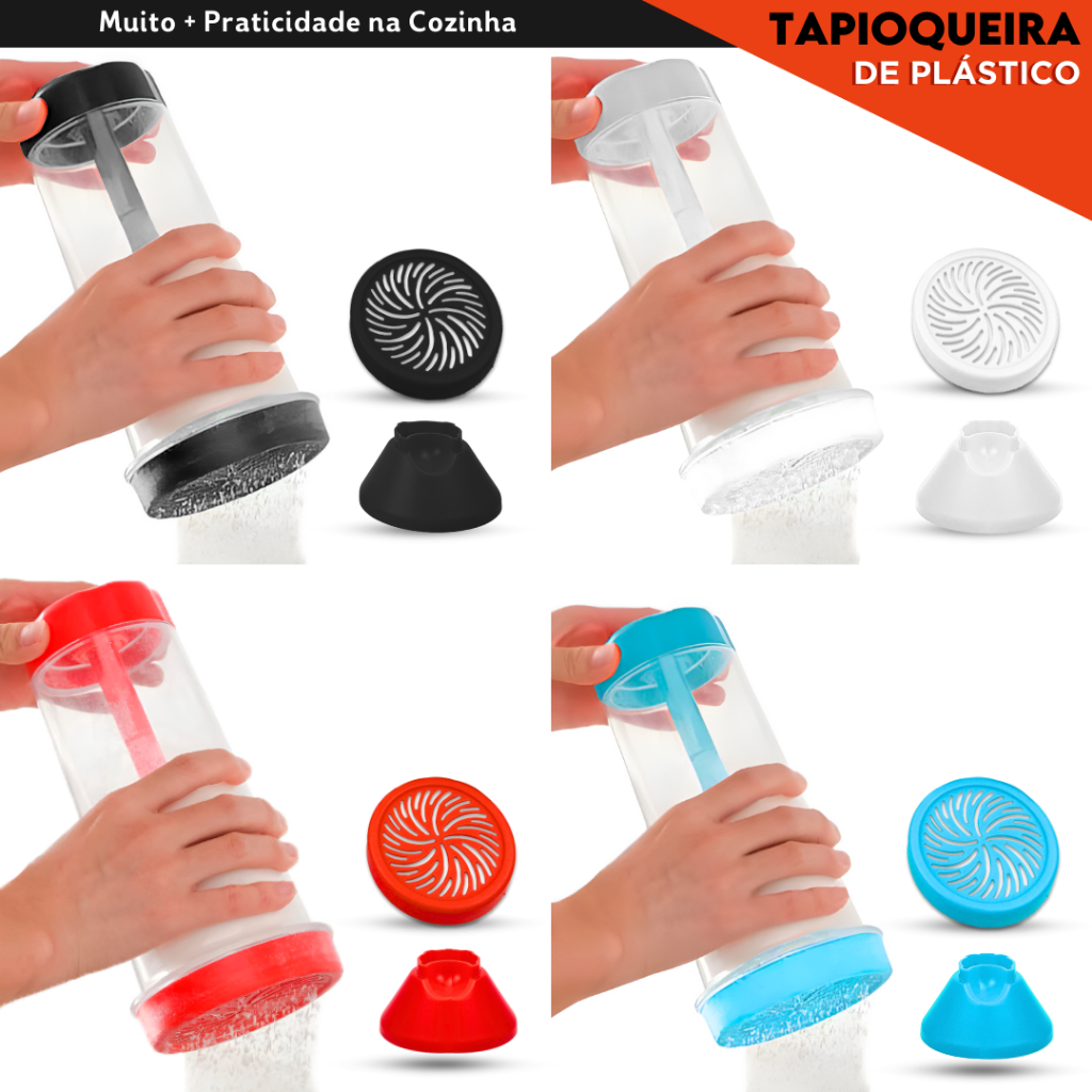 Tapioqueira Prática  2 em 1 Peneira + Armazenador de Tapioca Sem Sujeira na Cozinha  - AV em Oferta na Shopee