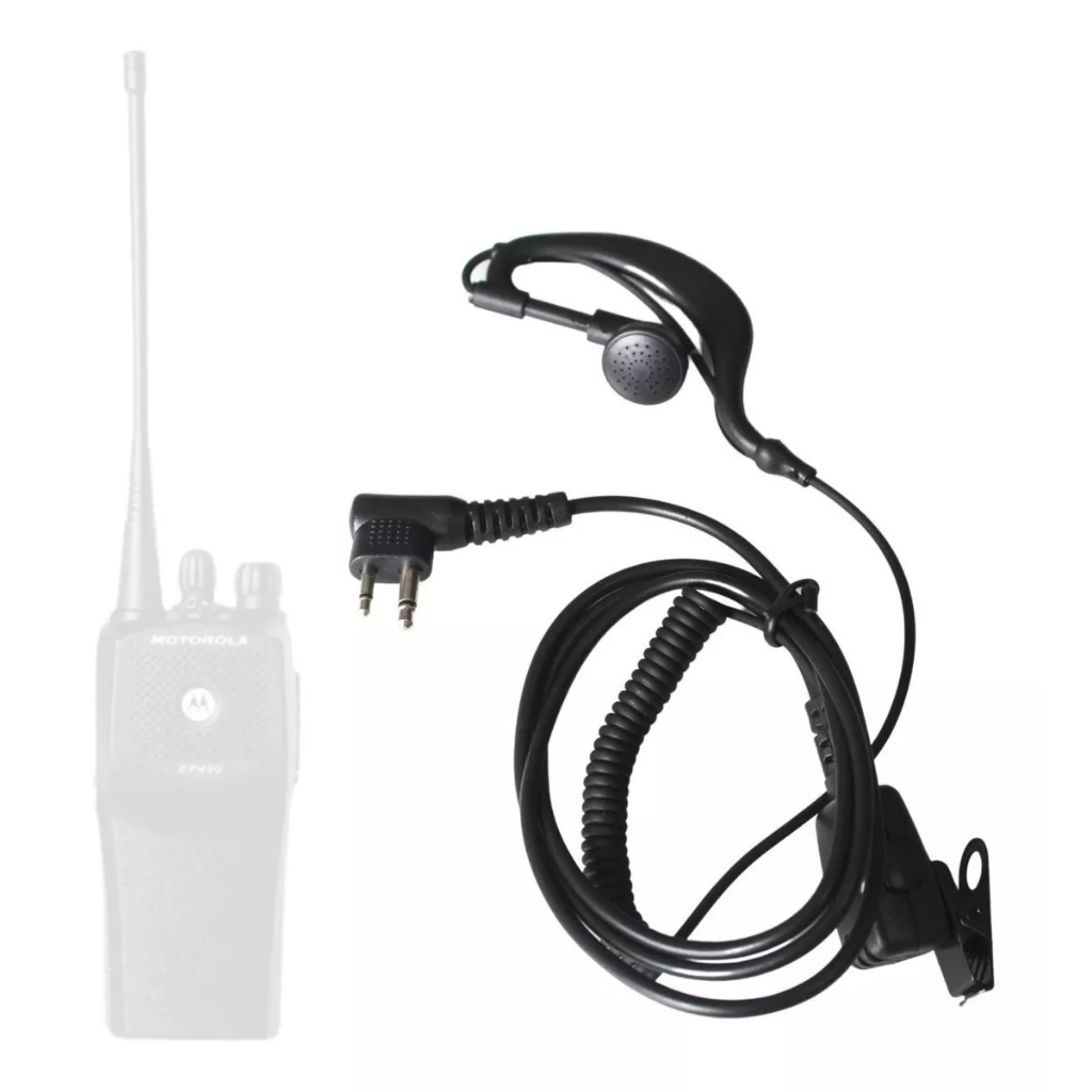 Kit com 2 Fones Ptt Microfone Lapela Para Motorola EP450 DEP450 PRO3150 Rádio Co