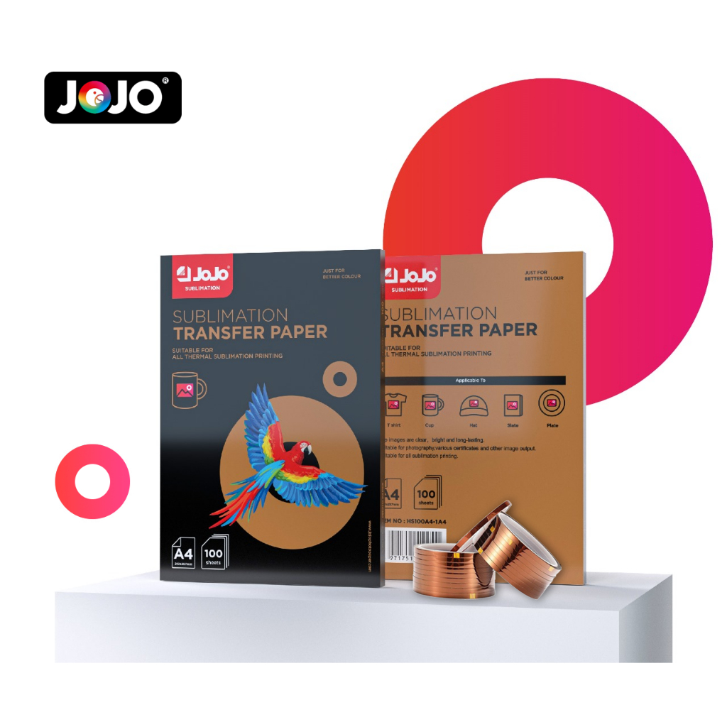 Kit SUBLIMAÇÃO - Papel Sublimático A4 100 Folhas + 1 Fita Térmica - JOJO em Oferta na Shopee