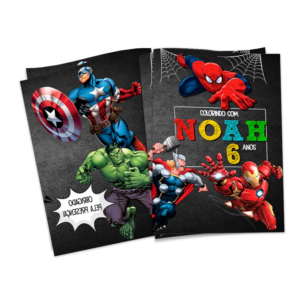 Lembrancinha de Aniversário Livro para colorir - Super Heróis Marvel (14x10cm) em Oferta na Shopee