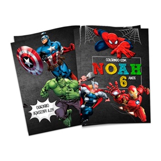 Lembrancinha de Aniversário Livro para colorir - Super Heróis Marvel (14x10cm) em Oferta na Shopee