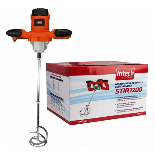 Misturador Elétrico De Argamassa Tintas Gesso Textura Intech Machine 1200w em Oferta na Shopee