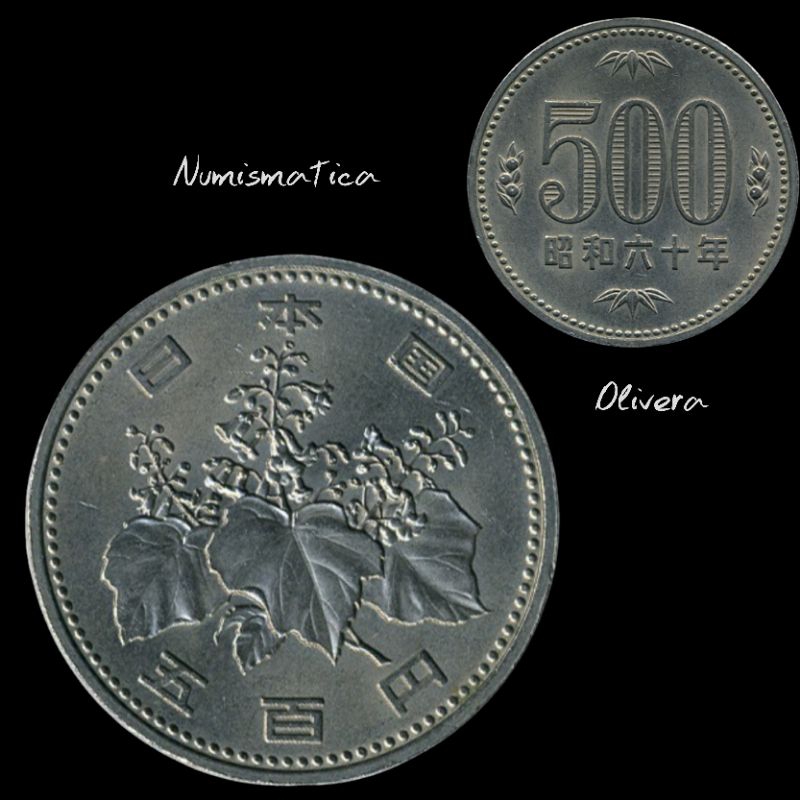 L.: 1309 - Moeda antiga 500 ienes - Japão.