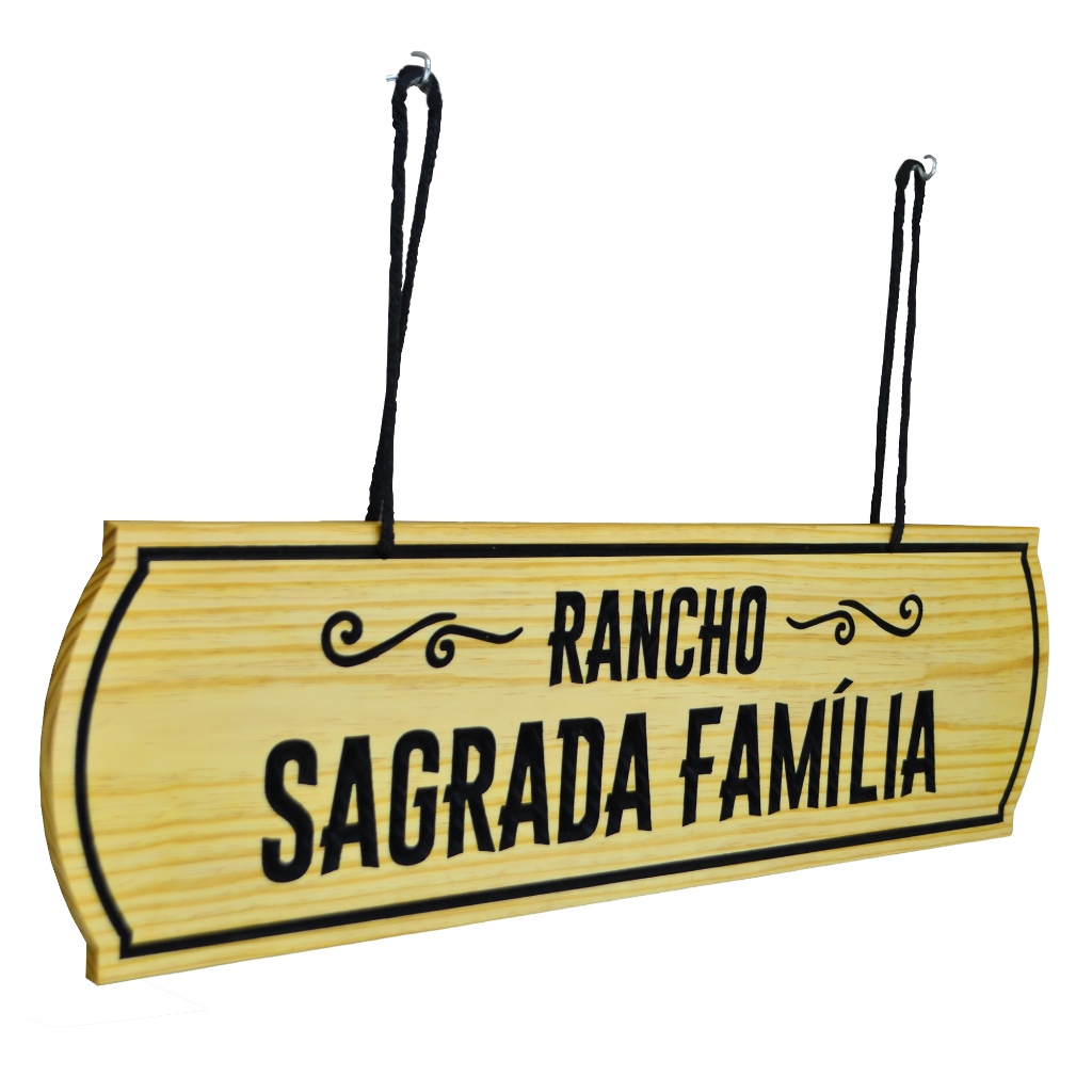 Detalhes do Placa De Fazenda Placa Rústica de Madeira Pinus Chácara  Personalizada 90x28cm