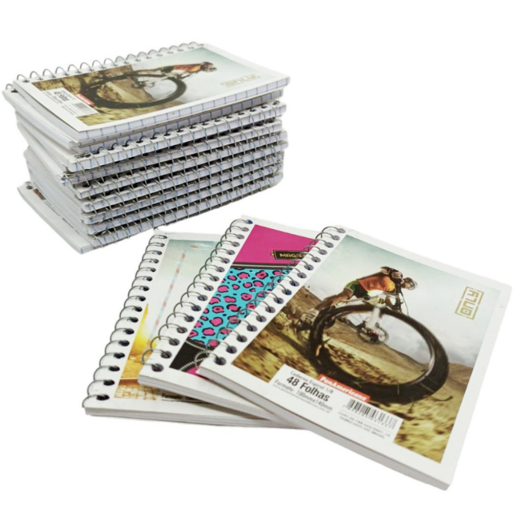 Kit 10 Cadernetas de Anotações 1/8 48 Folhas Capa Flexível Escolar Bloco Notas Estudante em Oferta na Shopee