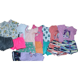kits se 2 peças: short saia/blusas , short/blusa regata e short/blusa meia manga, várias marcas cores e estampas,para su