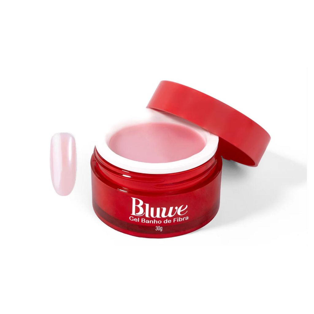 Bluwe Gel Banho de Fibra Natural Pink 30g – Alongamento Profissional com Fibras Secas Integradas