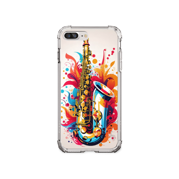 Capa para APPLE Iphone 7 PLUS Iphone 8 PLUS desenhos Música Instrumentos Inspiração proteção borda