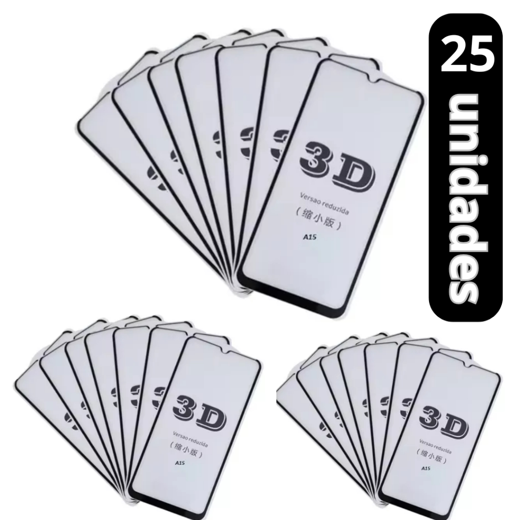 Kit C/ 25 Películas 3d Vidro P/ Samsung Galaxy A15 4g/5g