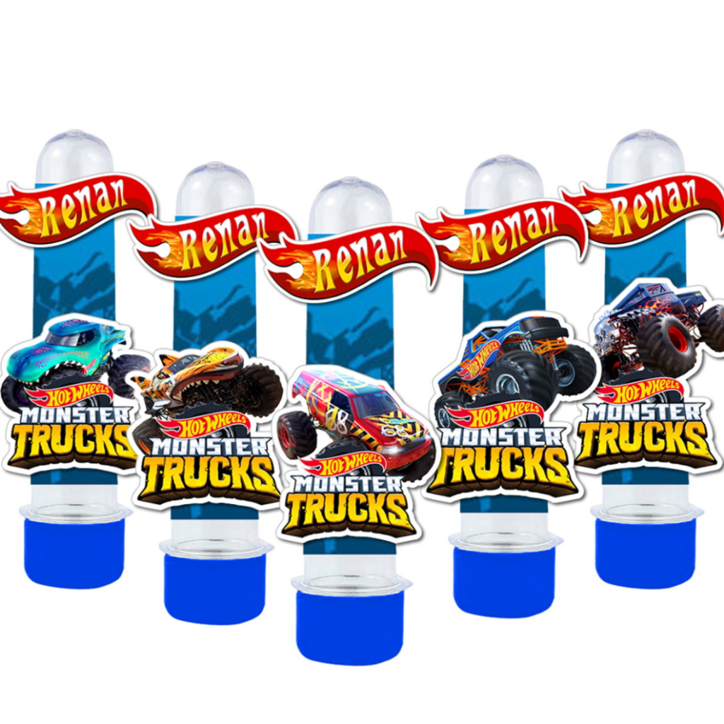Tubete 3D Hot Wheels Monster Truck para Lembrancinha de Festa em Oferta na Shopee
