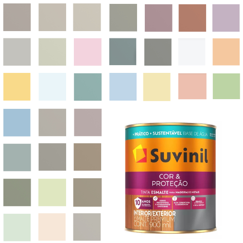 Tinta Esmalte Cor & Proteção Base D'Água Brilhante 0,9Lt - Escolha sua cor - (Produto Personalizado)