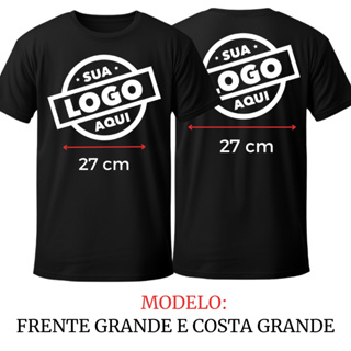 Camiseta Com Sua Logo Camisa 100% Algodão em Oferta na Shopee