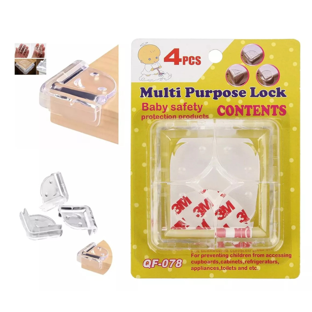 Protetor de Quina Canto Segurança para Bebes e Crianças Anticolisao 4 Pecas Mesas, Moveis, Armarios Formato Pizza