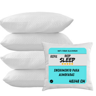 Kit 8 Enchimento Almofada Refil 45x45 cm Fibra Siliconada em Oferta na Shopee