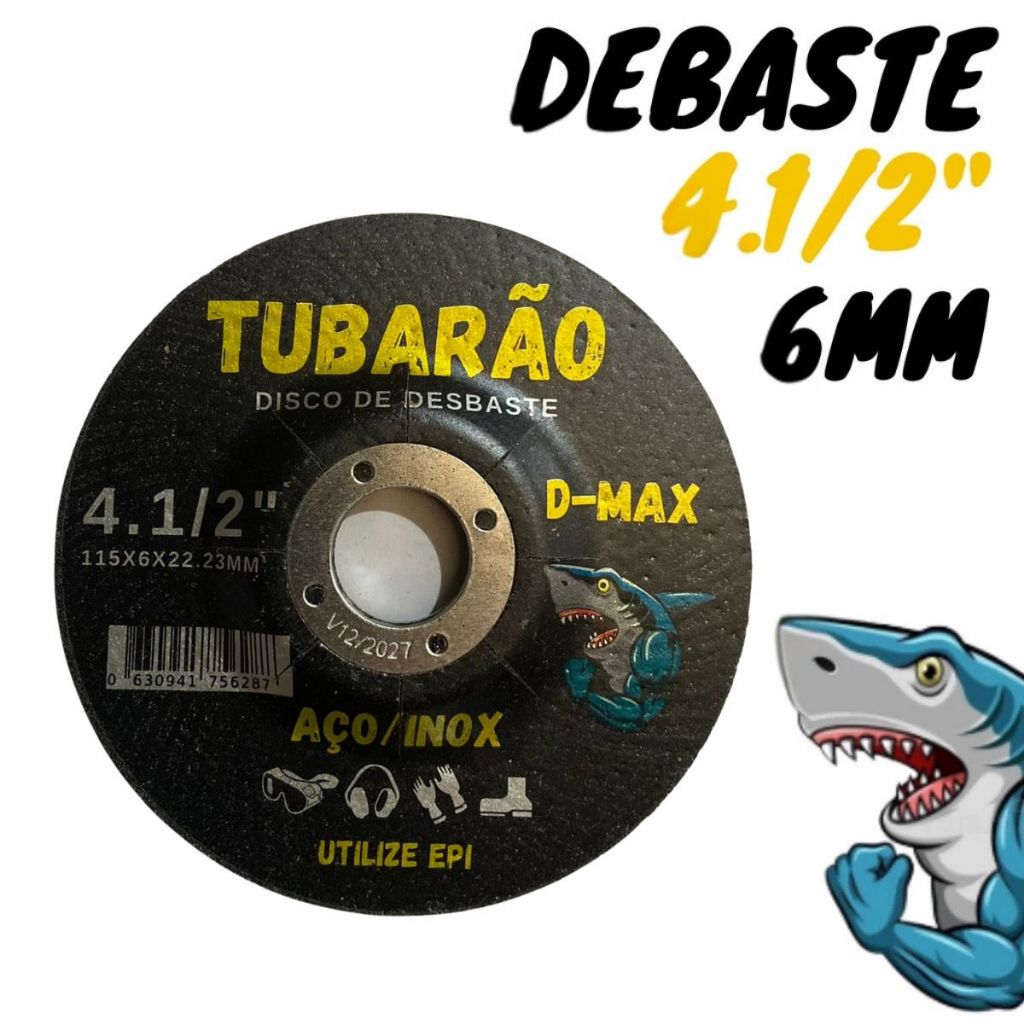 Disco de Desbaste 4.1/2" 115mm - Tubarão