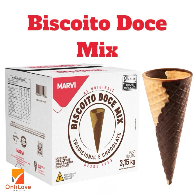 Casquinha Biscoito Doce Mix Marvi 300 Unidades Sorvetes em Oferta na Shopee