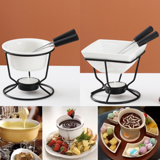 Kit Conjunto De Fondue Panela Cerâmica Antiaderente Chocolate Queijo Carne 2 Pessoas em Oferta na Shopee