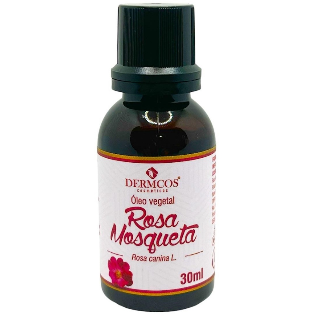 Óleo Rosa Mosqueta Puro Clareador de Manchas no Rosto e Corpo - Dermicos 30ml