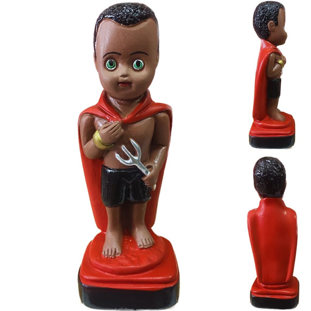 Imagem Exu Mirim 15 Cm Gesso Umbanda Candomblé Quimbanda