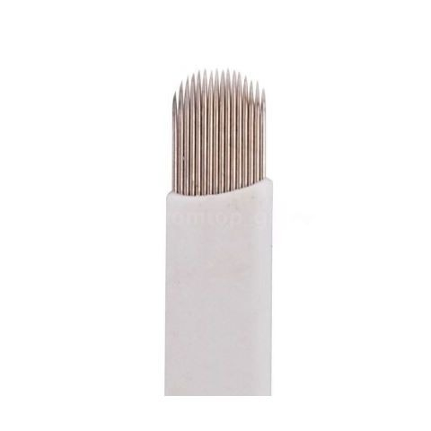 Lâmina Para Microblading Tebori 18 U Flex 0,25mm Cor Branco