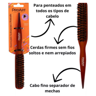 Escova Madeira Para Penteado Acabamento Proart Antifrizz Cerdas Firmes EAP01B em Oferta na Shopee