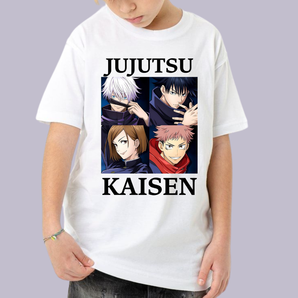 CAMISA CAMISETA BLUSA INFANTIL JUVENIL UNISSEX JUJUTSU KAISEN ANIME JAPONES VARIOS MODELOS EM ALTA em Oferta na Shopee