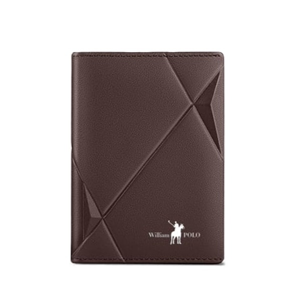 Carteira Willian Polo 100% Original Slim Vertical 3D Marom Escuro Mod POLO205265