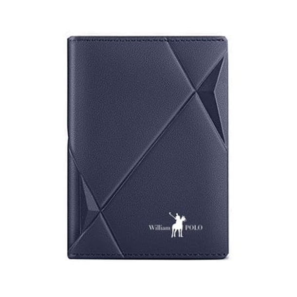Carteira Willian Polo 100% Original Slim Vertical 3D Azul Marinho Mod POLO205265