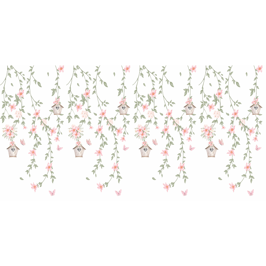 Papel de Parede Auto Adesivo Personalizado 1,50 x 0,50 JARDIM ENCANTADO