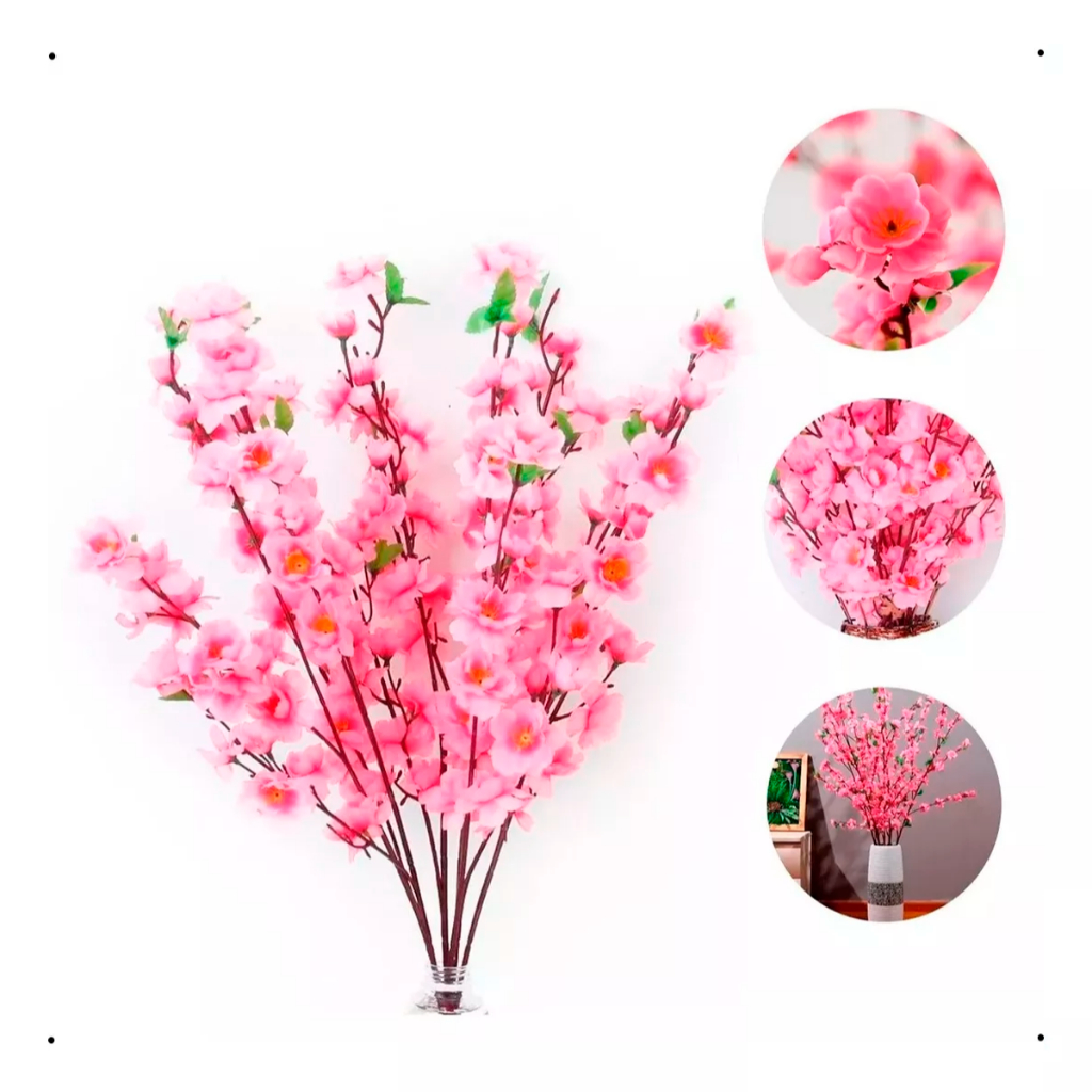 Buquê Cerejeira Flor Artificial Para Arranjos Enfeite Linda em Oferta na Shopee
