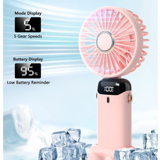 Mini Ventilador Portátil de Mão com 5 Modos Pequeno Dobrável digital De Escritório Mesa Presente USB Recarregavel em Oferta na Shopee