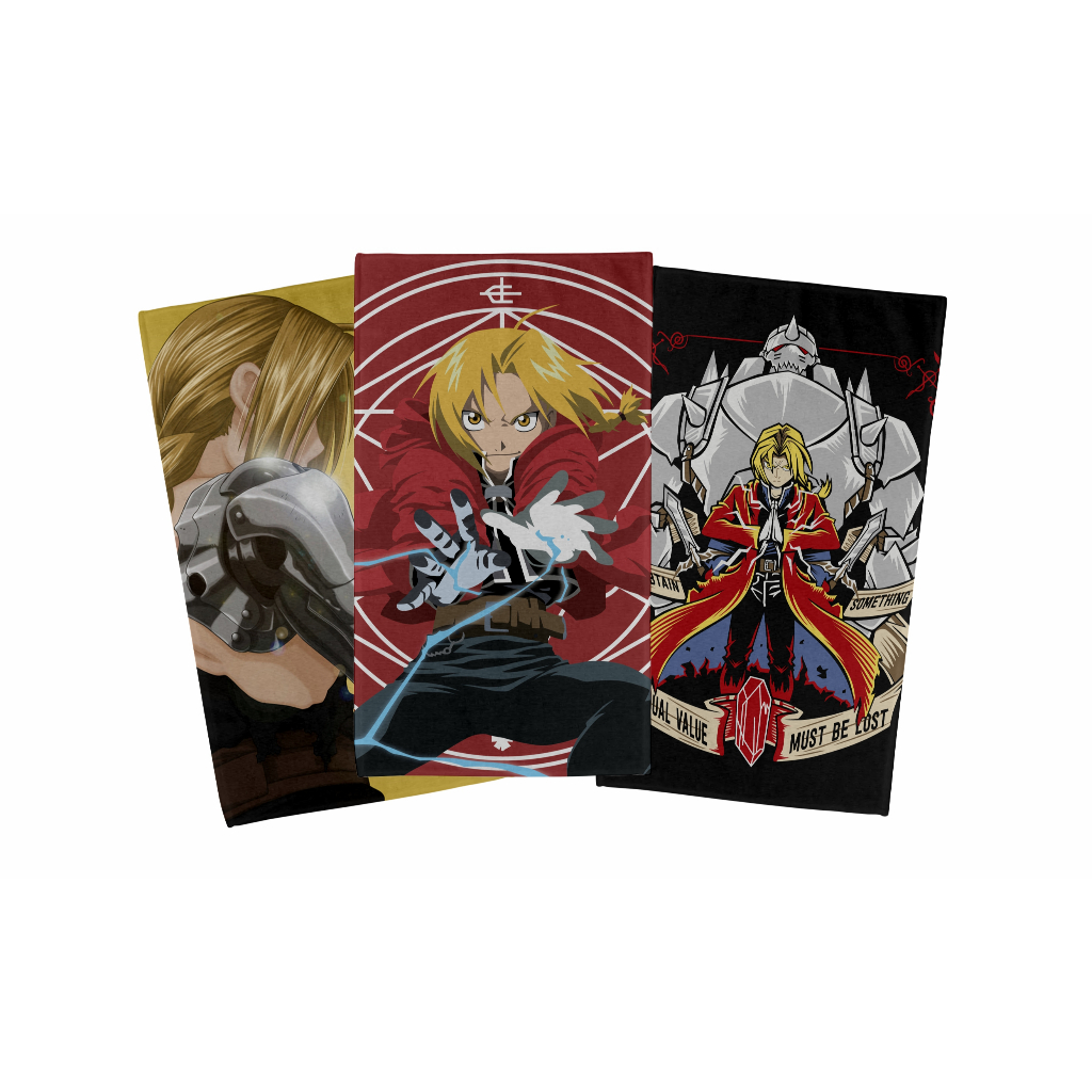 Kit Toalha de Rosto Banho 30x48cm Temática FULL METAL ALCHEMIST