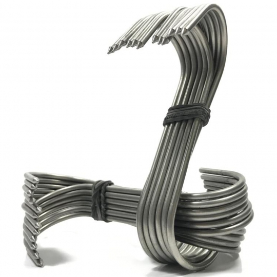 Gancho para açougue inox 304 N 0 curto com 12 unidades