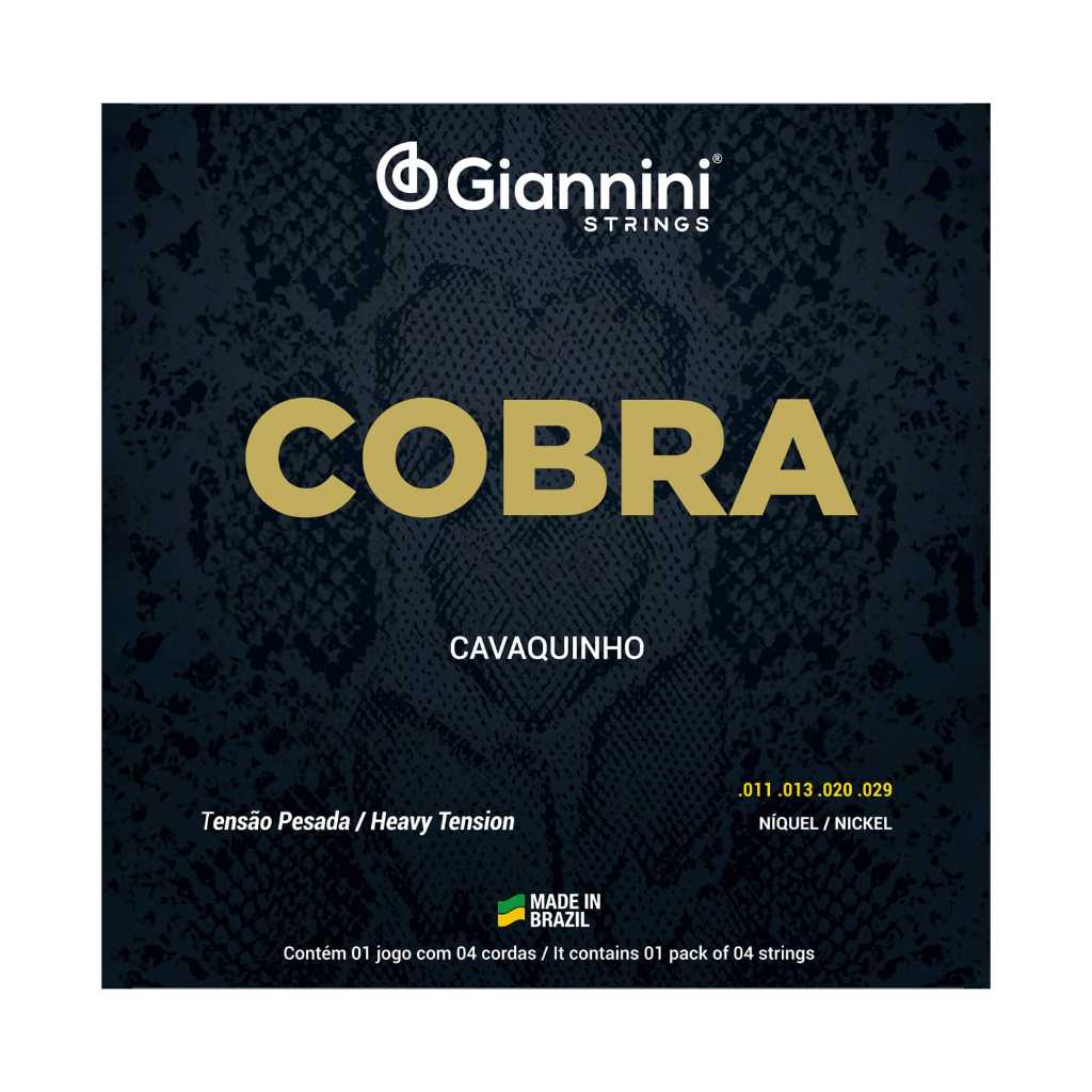 Encordoamento para Cavaquinho Giannini Cobra Níquel GESCP (.011 – .029) Pesada em Oferta na Shopee