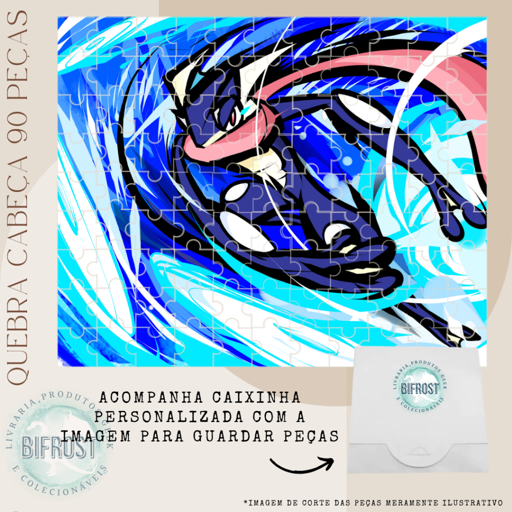 Quebra-cabeça Pokemon Greninja  Presente Puzzle Geek Otaku presente lembrancinhas