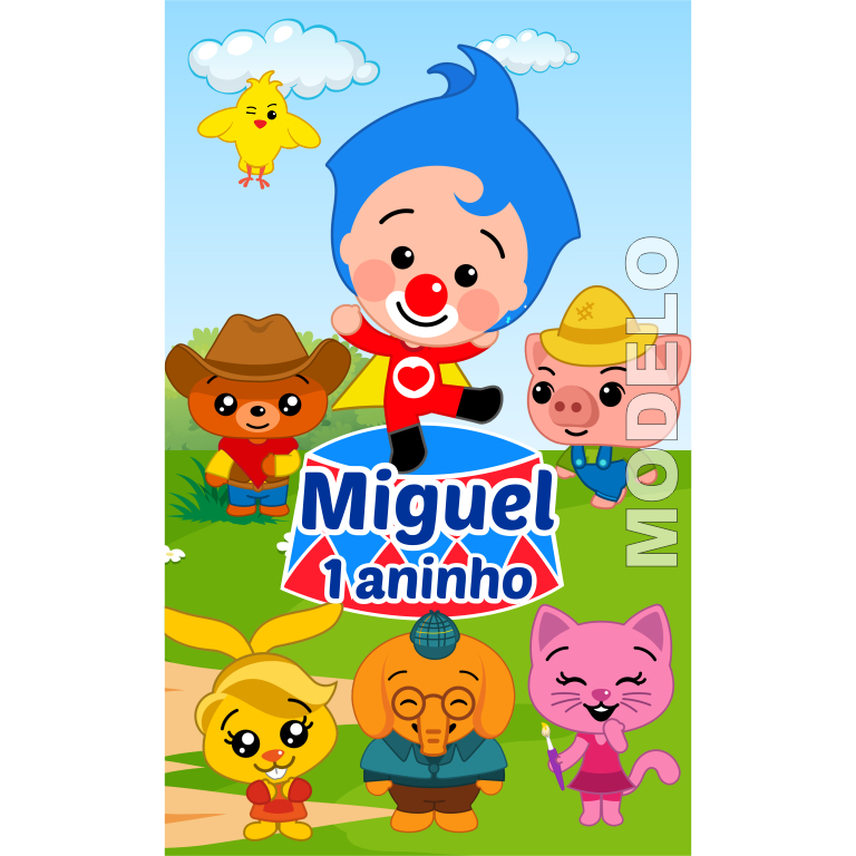 15 Adesivos Tubete Palhaço Plim Plim - Tag - Etiqueta Personalizada