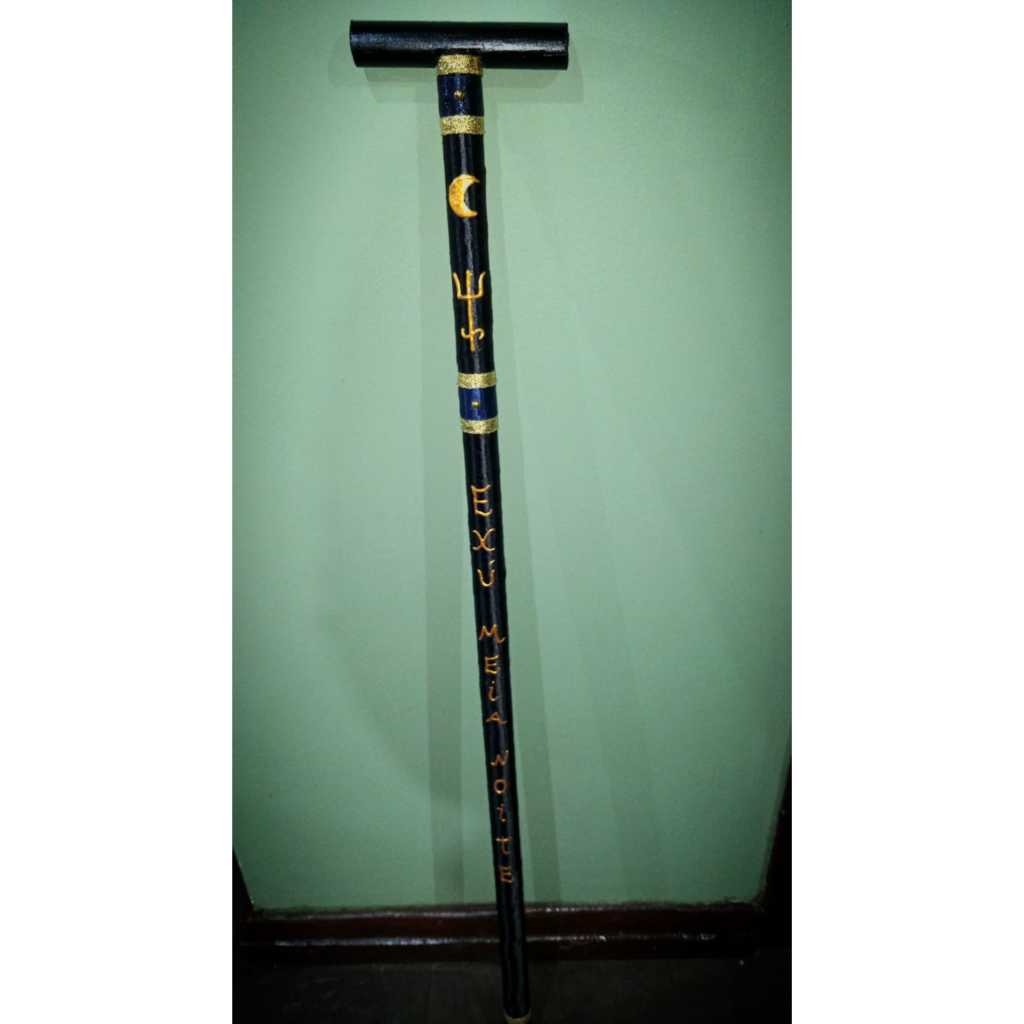 Bengala Personalizada Exú Meia noite / Exu Morcego/ Exu da noite/ Exu 7 esquinas